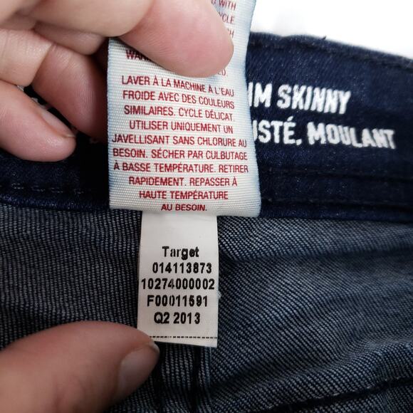 Mossimo slim skinny Mid Rise dark wash denim Rolled Cuffed Jeans 5 Normcore Boho - Picture 5 of 8